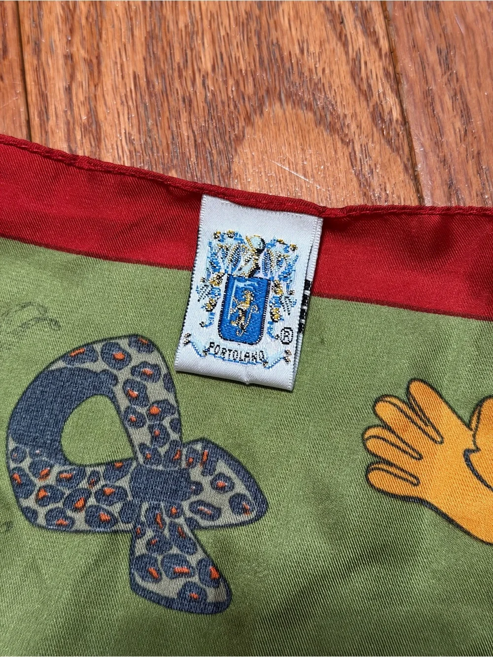 Portolano 100% Silk Scarf Made In Italy Winter Gloves Hats Scarves Print 19”X19”